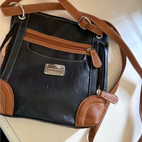 Stone Mountain Accessories Black and Brown Crossbody Bag with Adjustable Strap - Picture 1 of 1